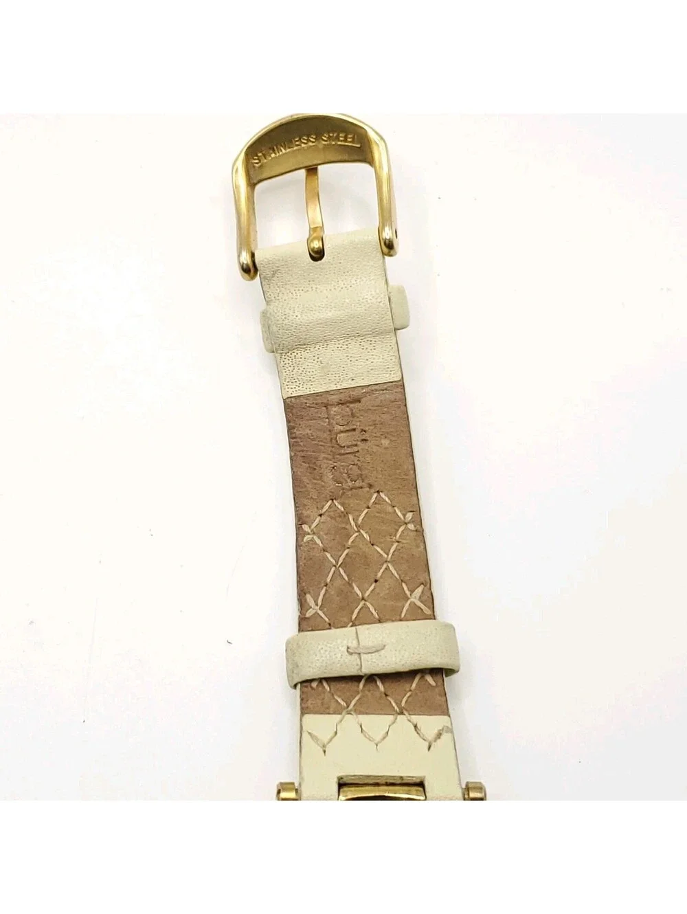 Burgi Quartz Womens Watch 31mm Gold Tone Rhinestone Bezel New Battery